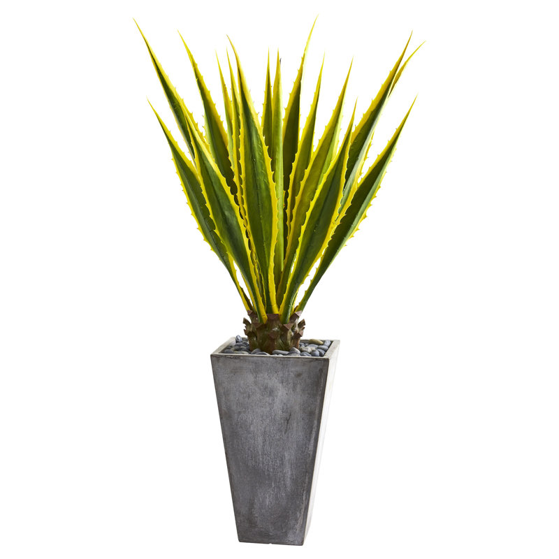 Orren Ellis Artificial Agave Plant in Planter Wayfair